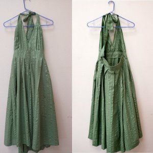 Forever 21 Green backless halter midi dress